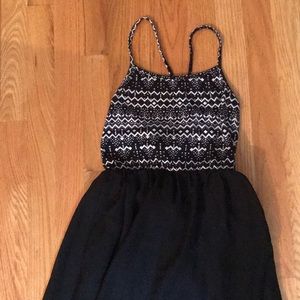 Black and white high-low dress